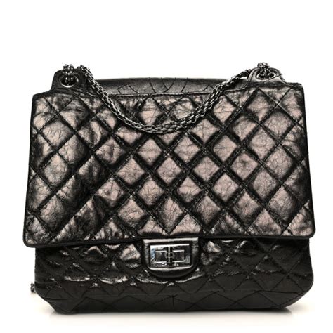 CHANEL Metallic Aged Calfskin Quilted Reissue 2.55 Accordion 